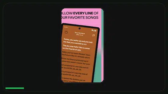 Guía de la función de letras en Spotify Premium APK - Spotify app screenshot 3