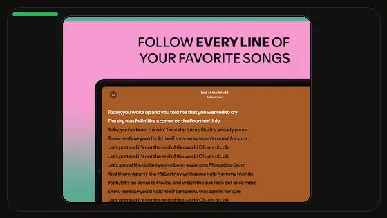 Spotify Premium APK en tablets Android featured Spotify screenshot