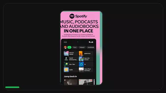 Spotify Premium APK en Android TV featured Spotify screenshot
