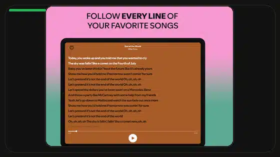 Controles de aleatorio y repetición en Spotify Premium APK featured Spotify screenshot