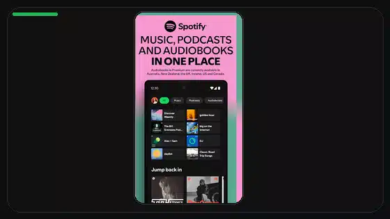 Spotify Premium APK vs SoundCloud featured Spotify screenshot