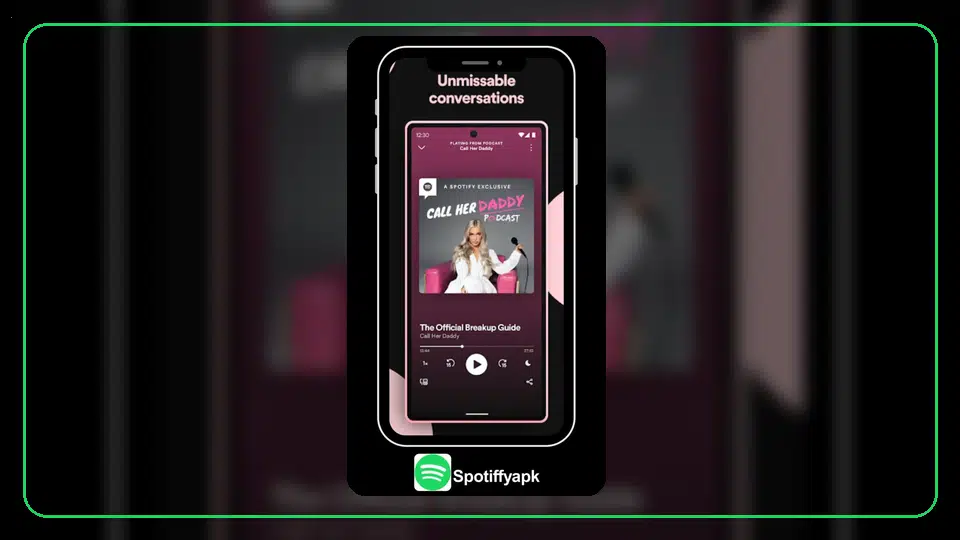 Controles de podcasts en Spotify Premium APK explicados - Spotify app screenshot 3