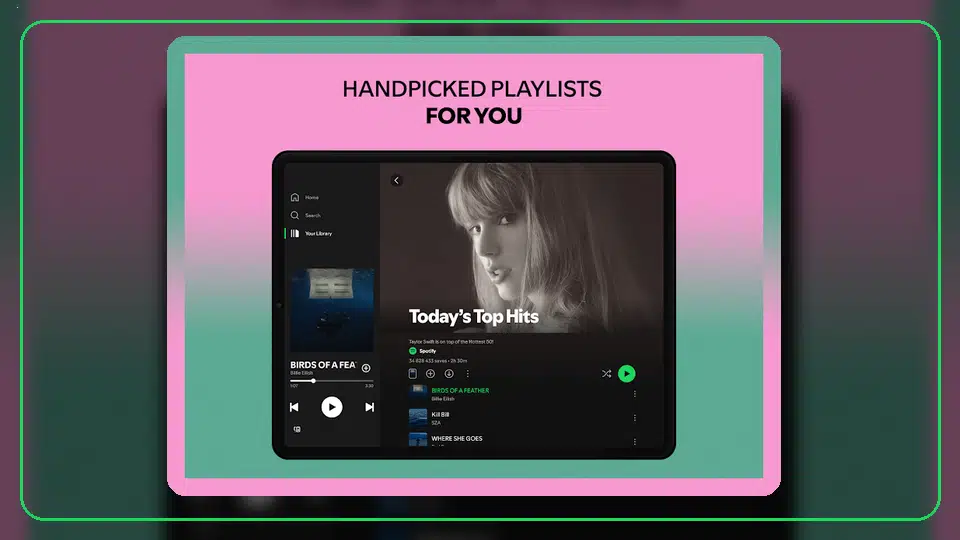 Controles de aleatorio y repetición en Spotify Premium APK imagen destacada de Spotify